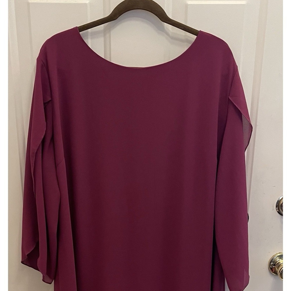 GRACE KARIN Purple Shift Dress Chiffon Sleeve Evening Gown Wedding Event Size 3X